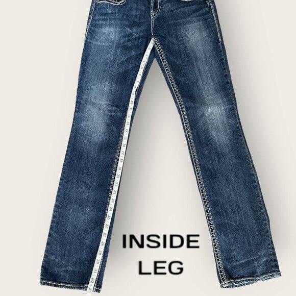SILVER SUKI STRAIGHT JEANS - THICK STITCHING - Picture 10 of 11